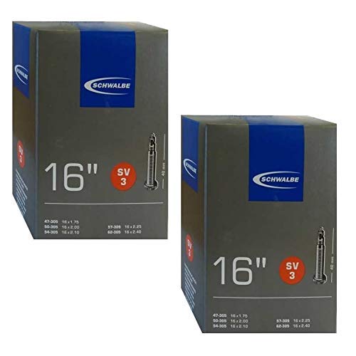 SchwalbeSV3 Inner Tubes - 16in x 1.75-2.40, Presta Valve (2 Pack)
