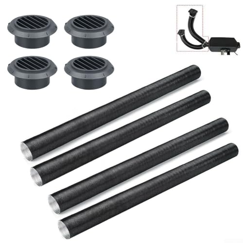 CNANRNANC 42mm Diesel Heater Accessories Set Including 4 Flexible Ducting Pipes 4 Mushroom Vents and 8 Hose Clamps for Car Truck and Commercial Vehicle Heating Systems