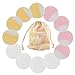Produktbild [12x] Abschminkpads Waschbar, Hoteck Wattepads Wiederverwendbar aus Bambus und Baumwolle, Make-Up Entferner Pads, Waschbar Bio Reinigungspads, 3-Layer Wattepads mit Wäschebeutel, Zero Waste
