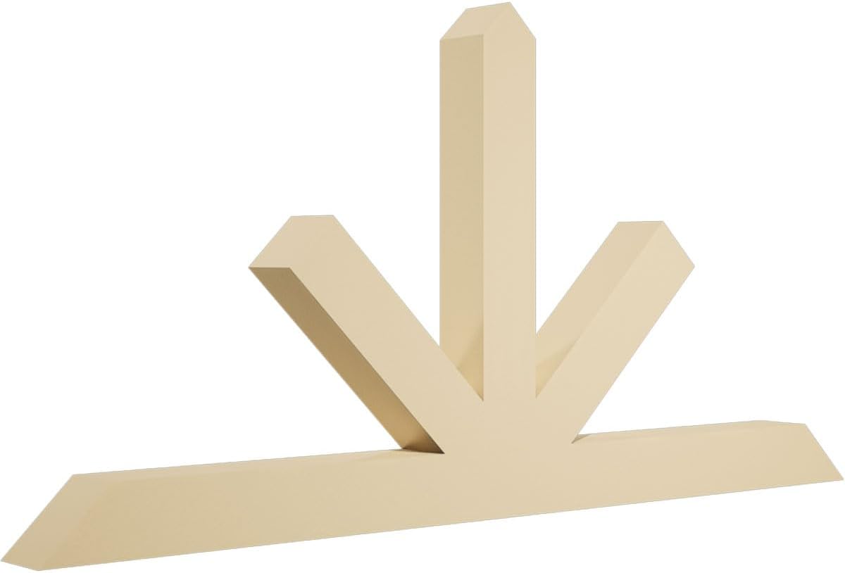 60"W x 30"H x 4"D x 4"F, 12/12 Pitch, Saratoga Signature Urethane Gable Bracket, Primed Tan