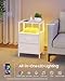 SONGMICS BELLAH Collection - Nightstand with Charging Station and App-Controlled Adjustable LED Lights, Bed Side Table, 2 Drawer and 1 Open Shelf, Bedroom, Cloud White and Snow White ULGS302WH01S