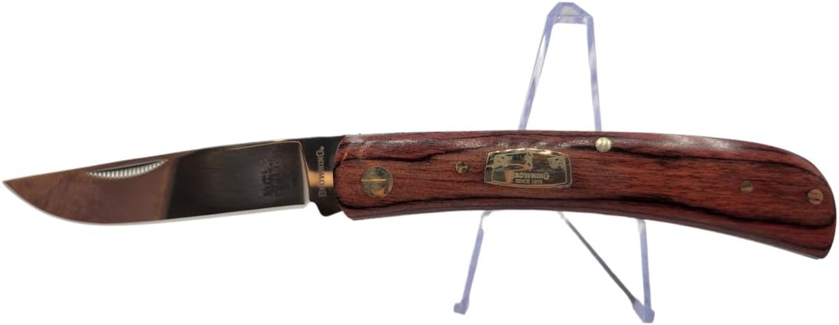 Browning Vintage Whitetail Folding Knife 2.75" Blade- Wood Handle and Tin