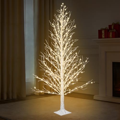 6FT LED Lighted Birch Tree, 1288 LED Lights, Twinkle Light