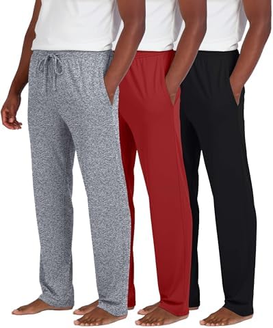 Real Essentials 3er-Pack: weiche Pyjama-Loungehose für Herren mit...