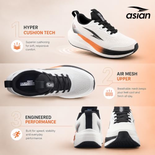 Image of ASIAN Hypercushion Carbon-13 Men's Running Shoes | Lightweight Memory Foam Shoes with Breathable Mesh Upper