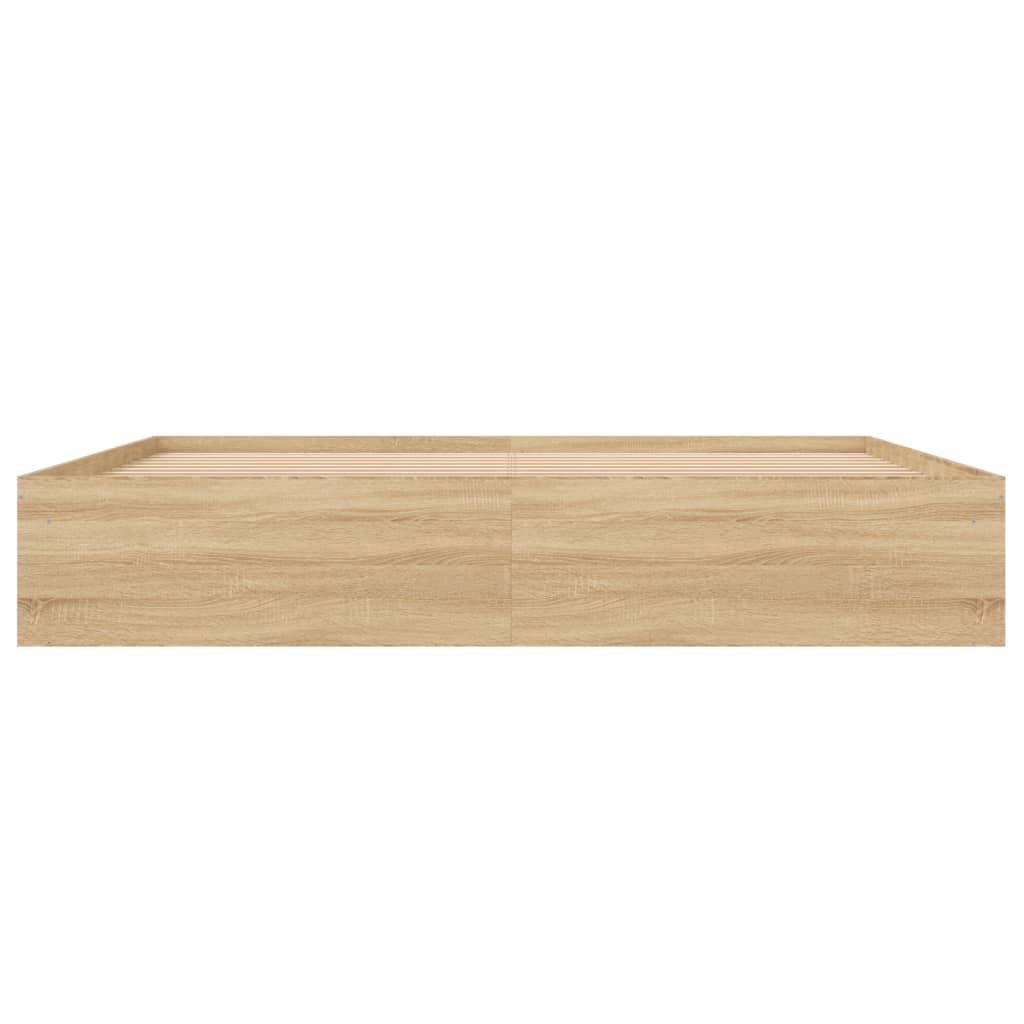 Gecheer Struttura Letto,Giroletto,Matrimoniale,Moderno,in Legno Multistrato,Rovere Sonoma,con Senza Testiera,con Porta Libri,200x200 cm,Letto con Doghe, Letto,Matrimoniale Moderno,200x200 cm