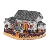 Abaodam Miniatur Gartenhaus Weißes Cottage Modell für Landschaft Dekoration Realistisches Vintage Dorfhaus mit Detailreicher Verarbeitung Vielseitig für Schreibtisch und Regal Rustikaler