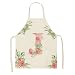 MJJLT Alfabeto serie lino delantales de cocina para mujer hombre chef delantal de trabajo para parrilla restaurante bar tienda cafés belleza uñas estudios uniforme SSDF08 2PCS 47x38cm
