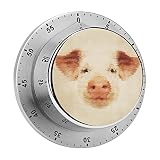 Braunes Süßes Schwein Küchentimer Eieruhr Küchentimer, Kurzzeitwecker Magnetisch Edelstahl, Ideal Zum Kochen, Studieren Usw