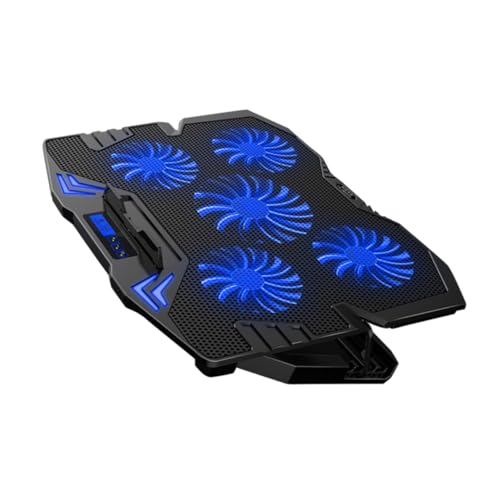 SMASOLO Notebook Cooler Portatile con Ventole Silenziose Supporto Regolabile Metallo Antiscivolo per Raffreddamento Laptop e Notebook Nero e Blu Touch