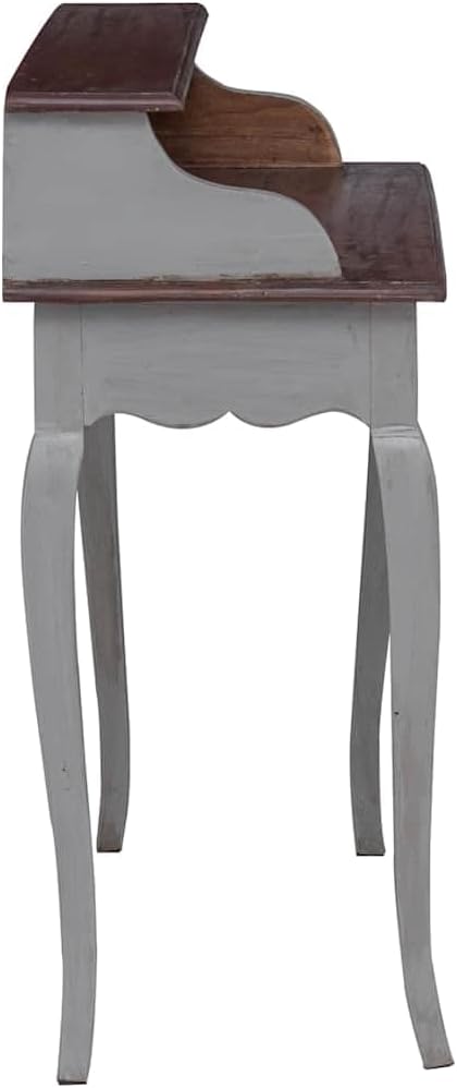 Antique-Style Wooden Writing Computer Desk, Home Office Desk Writing Study Table PC Desk Workstation for Bedroom, Solid Reclaimed Wood 31.5"x15.7"x36.2"