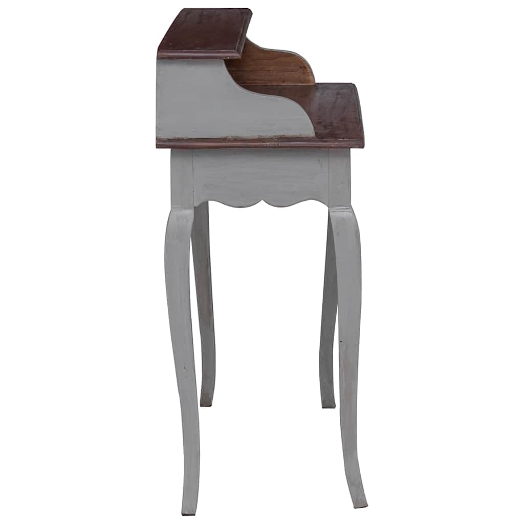 Scrivania in legno di mogano massiccio, 80 x 40 x 92 cm, realizzata a mano, design vintage, per ufficio, gaming, home office, postazione di lavoro con cassetto, vano portaoggetti, ergonomica