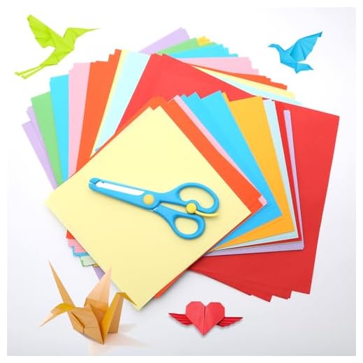 200 Hojas Papel Origami, Papel Papiroflexia 10 Vivos Colores con Tijeras, Folios Colores Origami para Bricolaje Proyectos de Manualidades (20x20cm, 15x15cm)