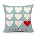 Love Hearts Be Mine Home Decor Throw Pillow Case Cushion Cover 18 x 18 Inch Cotton Linen(Valentine's Day Gift)