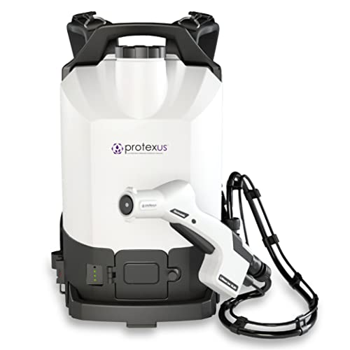 EvaClean Protexus Cordless Battery Powered Electrostatic Backpack Sprayer 16.8V Rechargeable 2.25-Gallon 60-Micron Nozzle 4Ft Hose - Commercial Disinfectant and Sanitizer - 23 000 Sq Ft Coverage