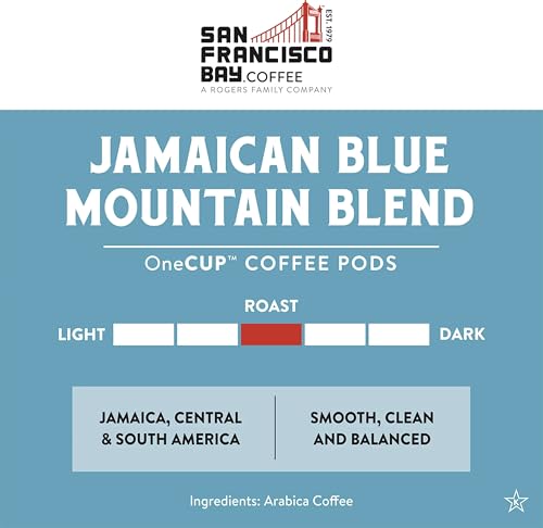 Image of San Francisco Bay Compostable Coffee Pods - Jamaica Blue Mountain Blend (10 Ct) K Cup Compatible including Keurig 2.0, Medium Roast