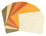 A5 50 Sheets Natural Fiber Mulberry Tree,Banan Bark Mulberry paper Sheets Square Origami Paper Arts Folding Craft, Decoration Paper, Square Folding Paper for DIY Crafts. 8.3' x 5.8' Brown Tone