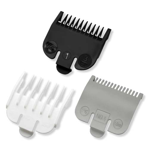 DLPRK 3 Piezas Peines para Máquina de Cortar Pelo, Accesorios para Clipper, Peines Hatteker, Guías para Cortapelos, Compatibles con Máquinas de Corte Estándar (1,5mm-4,5mm)