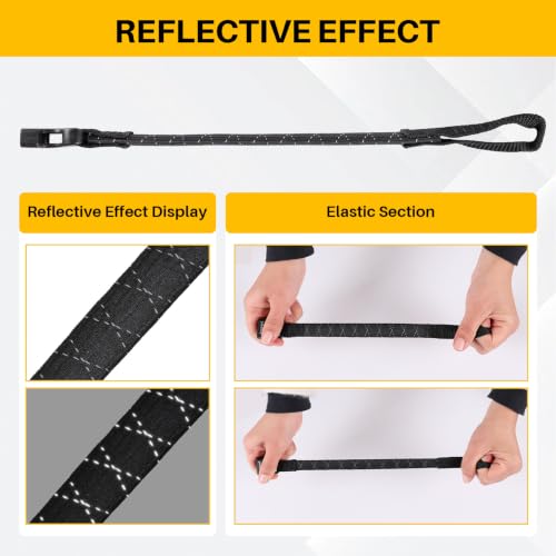 Image of Ayaport Motorcycle Luggage Straps Adjustable Pack Stretch Straps 18 inch- 60 inch Black /Reflective for Securing Loads to Motorcycles /Bikes etc. 4Pack