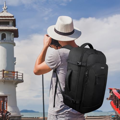 Pritent Travel Backpack for Women/Men,Waterproof Carry On Backpack with Laptop Compartment,Travel Essentials Backpack for Traveling,Business Hiking,Casual,Gym(Black) - Image 3