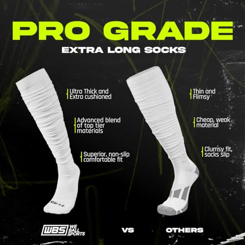 Scrunch Football Socks, Extra Long Padded Sports Socks for Men & Boys2