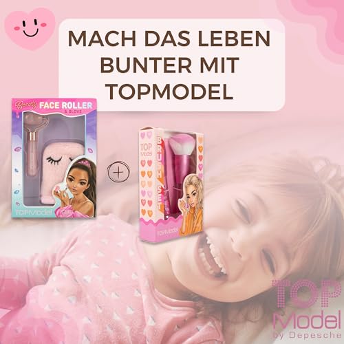 TOPModel Gesichtsroller Set BEAUTY and ME + TOPModel Pinselset Herz BEAUTY and ME - Pflege & Beauty für strahlende Haut und makelloses Make-up