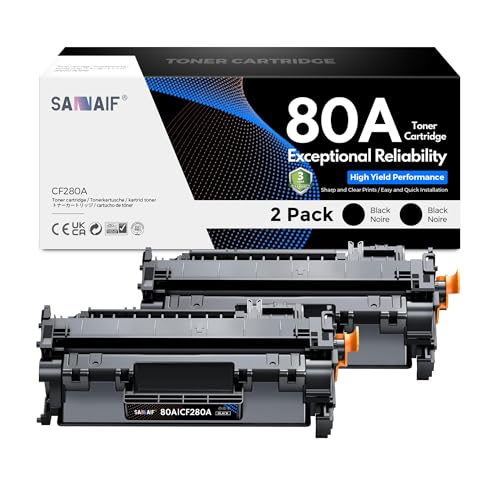 Cartouche toner 80A CF280A haute capacité lot de 2 pour imprimante LaserJet Pro 400 M401 M425