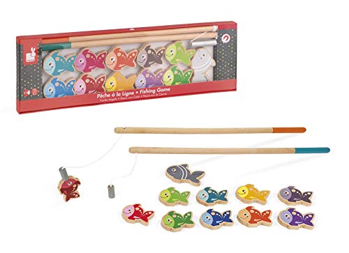 Janod - From 2 years old - Wooden Angling - Magnetic Toy - Alone or with Several - Skill Games - Manipulate and Handle - J03062