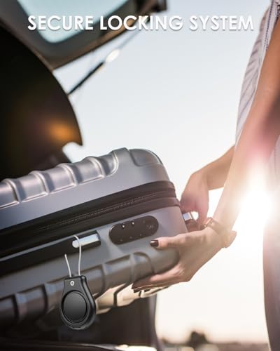 Airtag Schlüsselanhänger | Wasserdichter Anhänger für Apple Air Tag - Robuste Hülle mit Stahlseil für Kofferanhänger (Schwarz, 1er Pack)