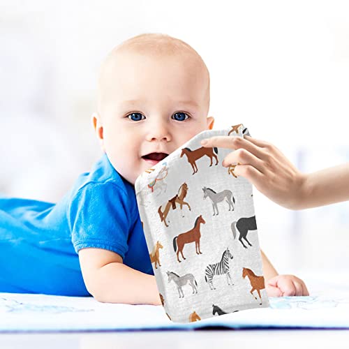 Image of Vvfelixl Baby Washcloths Cotton Animal Print Muslin Washcloths Soft Baby Face Towel for Newborn Infants, 11.8 X 11.8 Inch, 3 Pack