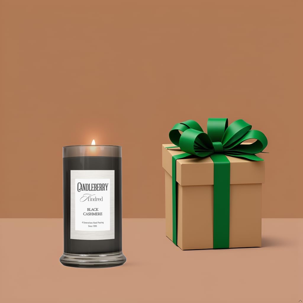 Candleberry Candles Kindred Collection | Luxury Glass Jar | USA Hand Poured Soy Blend Candle | Highly Scented & Long Lasting | Up to 90 hour Burn Time (Black Cashmere)