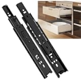 SHUHANG 1 Pair Full Extension Drawer Slides 10 Inch 100 lb Load Capacity Side Mount Ball Bearing Rails Cabinet Dresser Glides Wardrobe Kitchen Trash Can Slider Runners Black