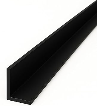 Black 1 Metre UPVC Plastic Rigid Angles 50 x 25mm Corner Cover Trims 90 Degrees
