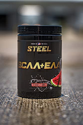 Steel Supplements | High Performance Bcaa Eaa Powder | Promotes Lean Muscle Growth And Workout Endurance | 2:1:1 Ratio To Recover Muscle Faster 30 Servings. (Watermelon) #TOP2