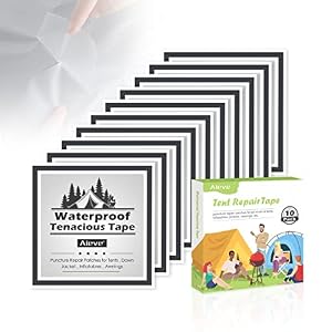 AIEVE 10 Piece Repair Tape, Transparent Repair Patches, Self-Adhesive Film Set for Swimming Pool, Paddling Pool, Family Pool, Tents