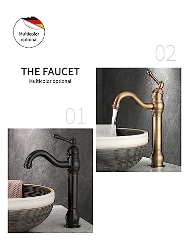 Robinet de lavabo en laiton antique noir brossé style rétro chic