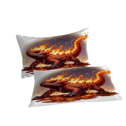 Housse de couette 200x200 salamandre de feu en microfibre zippée - 7