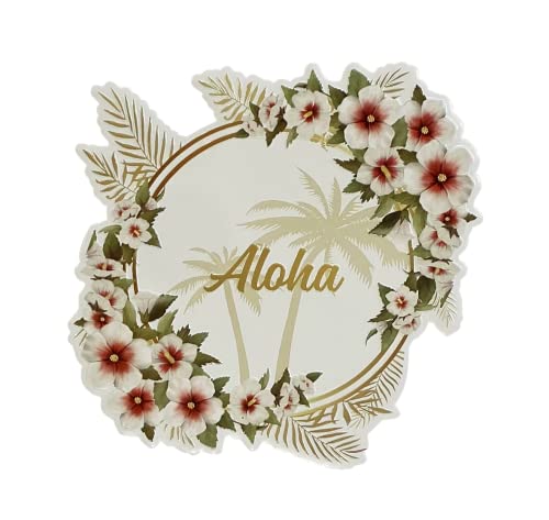 Imán decorativo redondo Aloha Hawaii 5 x 5 pulgadas miniatura 1