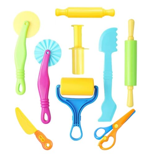 BFUZXY Juego de 9 accesorios para plastilina para niños a partir de 2 años, incluye herramientas de plastilina, herramienta ideal para arena mágica