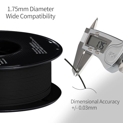 Image of Carbon Fiber PLA Filament 1.75mm, TINMORRY PLA-CF 3D Printing Filament, Highly Compatible with Bambu FDM 3D Printer, 1 KG 1 Spool, Black