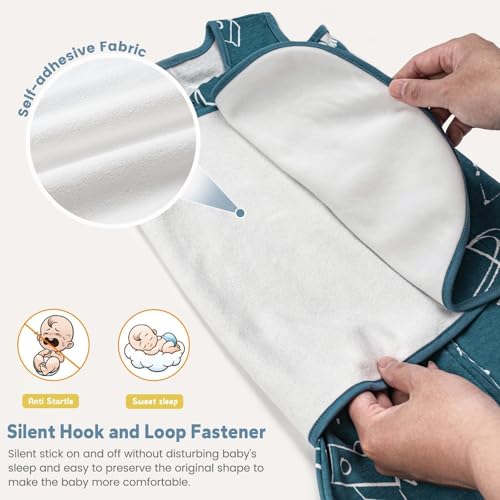 Image of ZIGJOY Sleep Sack Swaddle 1.0 TOG Baby Wearable Blanket 100% Cotton Baby Swaddle Blanket for Newborns 6-12 Months for Boy Girl, Space