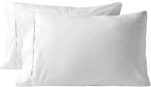 Juego de 2 fundas de almohada de 800 hilos, 100 % algodón, dobladillo superior de 4 pulgadas, funda de almohada de algodón de fibra larga, acabado disponible en Yaxa Peru