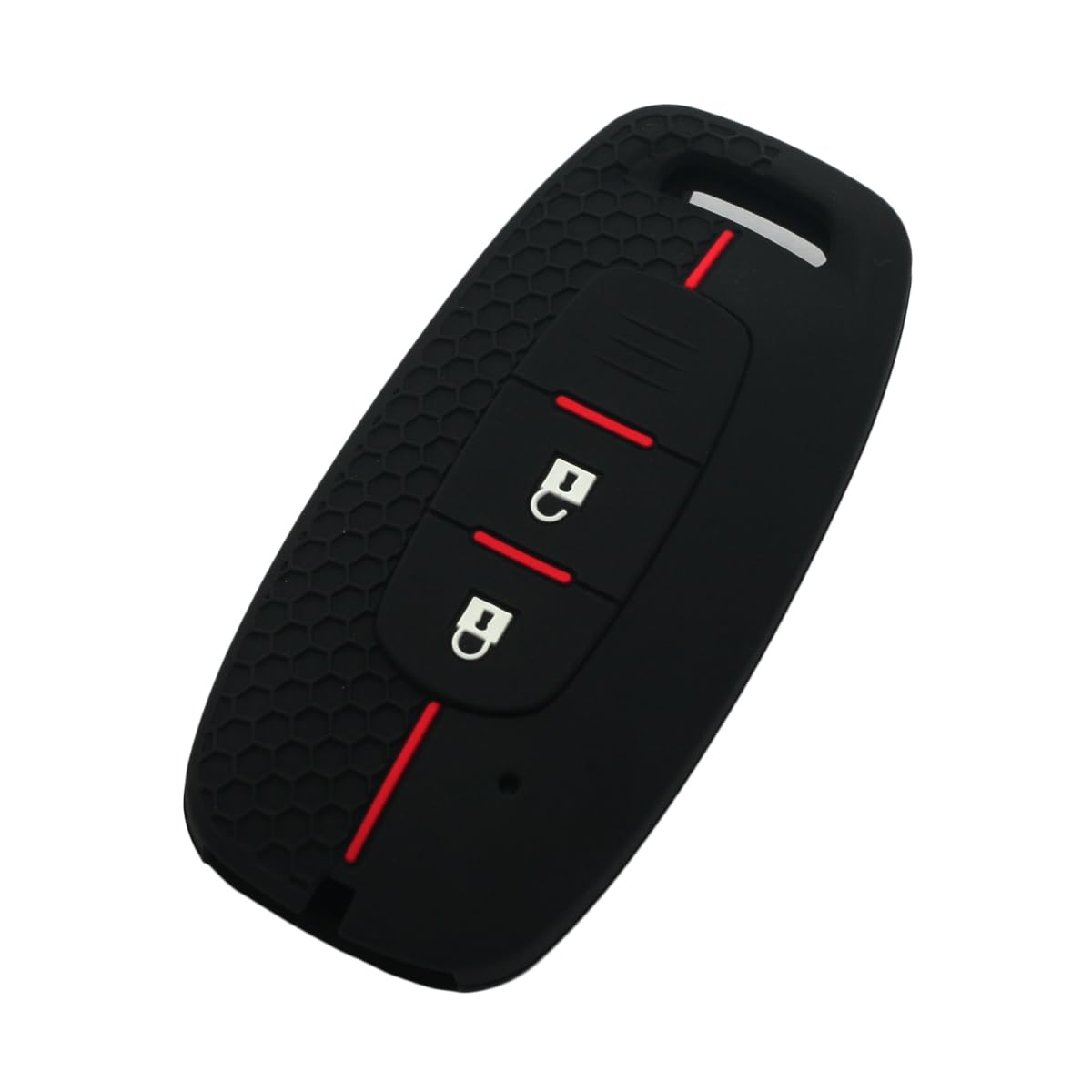 Silikonowy pokrowiec ochronny pokrowiec uchwyt skóra kurtka kompatybilna z NISSAN 2 przyciski Smart Remote Key Fob CV9508 czarny
