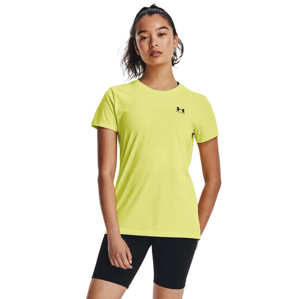 Under Armour Womens Sportstyle Long Cut Short Sleeve T-Shirt Yellow M
