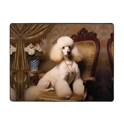 WZYCWB Tapis caniche 160 x 121,9 cm Tapis de sol antidérapant pour salon ou bureau