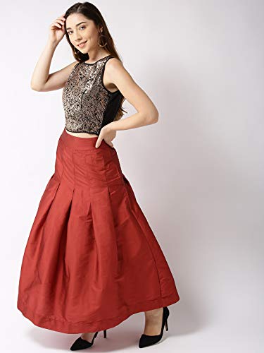 Image of Sera Women's Floral Black Polyester Anarkali Fusion Calf Length Kurta