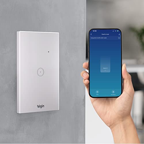 Interruptor Inteligente Touch Elgin 1 Botão Wi-Fi compatível com Alexa e Google Home