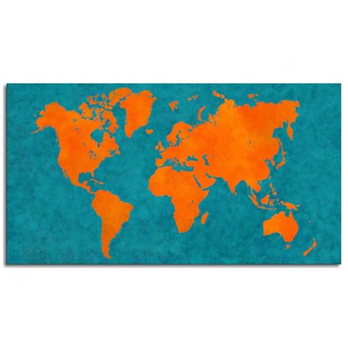 Feimioco Kaart canvas prints reizen wereldwijde poster muurkunst voor slaapkamer 1 stuk decoraties niet ingelijst 33 cm x 20 cm