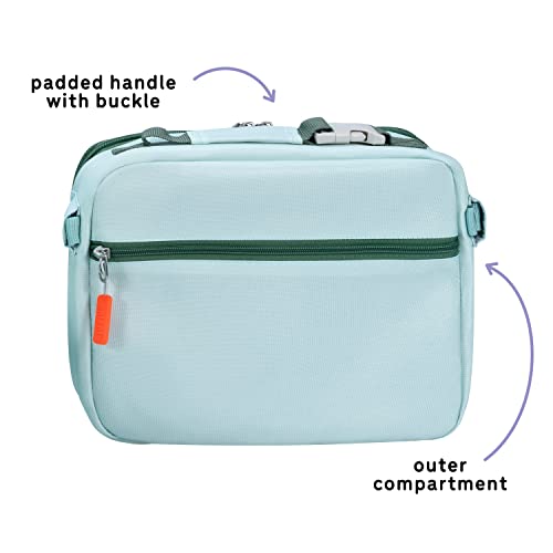 Uninni Mint Insulated Lunch Box For Kids - Age 3+ With Leak-Resistant Storage, Mesh Pocket, Removable Divider For Snacks, Sandwiches And Drinks, Bpa-Free Food-Grade Lunch Bag Kids, Girls And Boys #TOP3