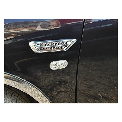 d'air de Capot décorative 2PCS / Set Chrome Car Autocollant 3D Autocollant Car Air Fender Fender Venture Cover Decal Decal Grid Decoration Sticker (Couleur : Orange,Blue,Green,Silver,Black) – vue 4